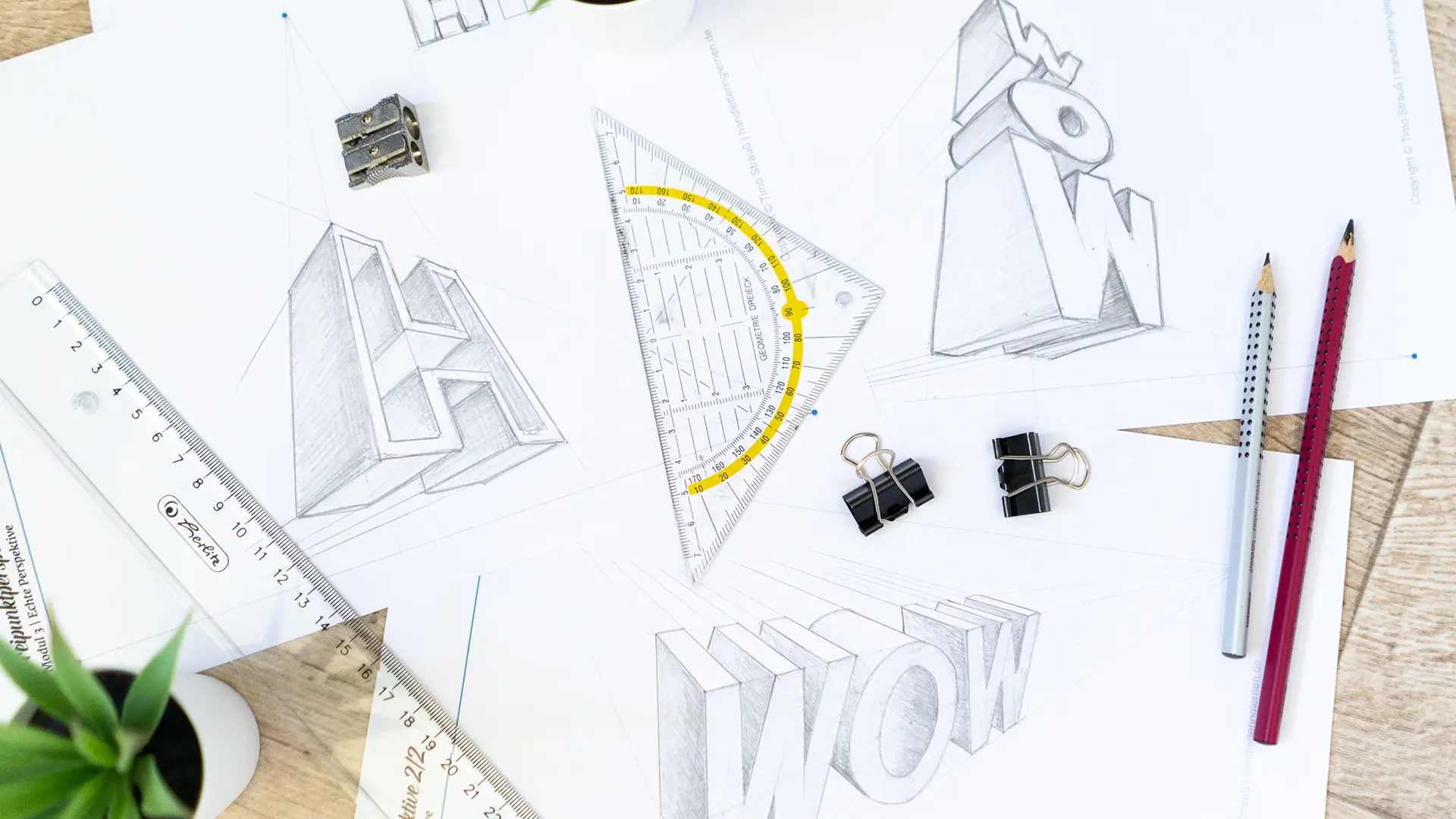 Material für Handlettering in 3D Abbildung