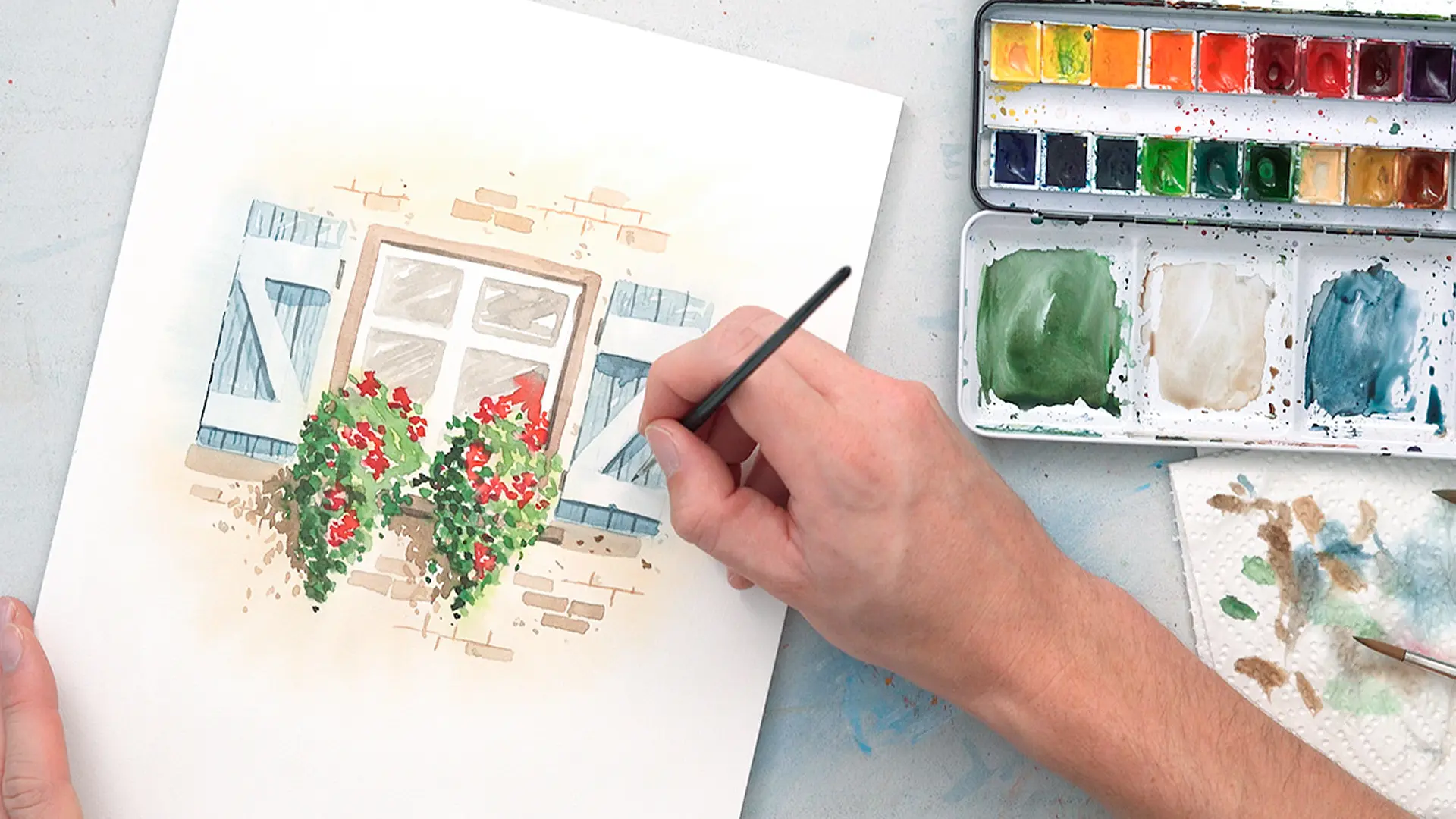 Mehrschichtige Aquarelle Abbildung